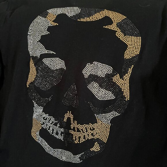 Zadig and Voltaire Tunisien ML Camo Skull Strass Henley Top - Picture 3 of 10